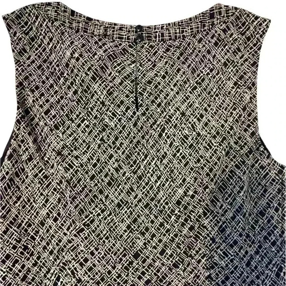 Ann Taylor LOFT Women's Black Geometric Midi Dress Size 4 Casual - Picture 8 of 9